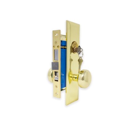 Premier Lock Brass Mortise Entry Right Hand Lock Set with 2.5 in. Backset and 2 SC1 Keys MR01